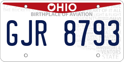 OH license plate GJR8793