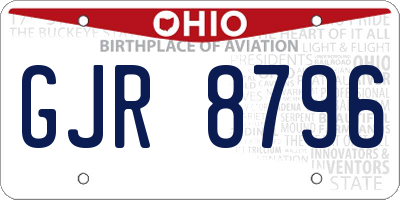 OH license plate GJR8796