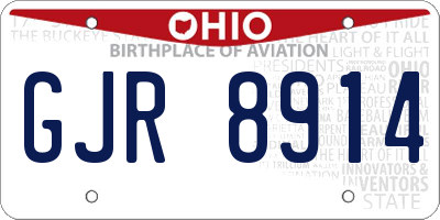 OH license plate GJR8914
