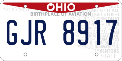 OH license plate GJR8917