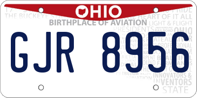 OH license plate GJR8956