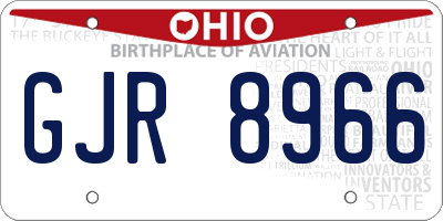 OH license plate GJR8966