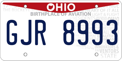 OH license plate GJR8993