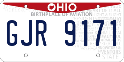 OH license plate GJR9171