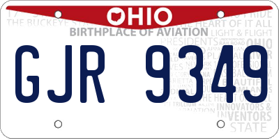 OH license plate GJR9349