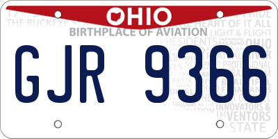 OH license plate GJR9366