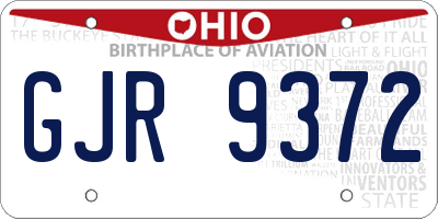 OH license plate GJR9372