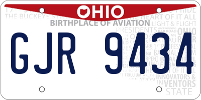 OH license plate GJR9434