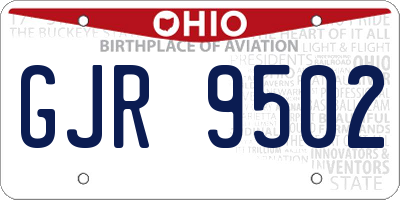 OH license plate GJR9502
