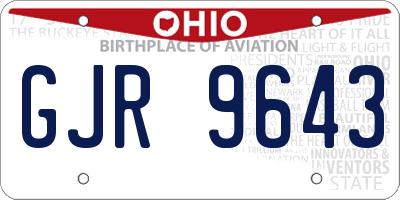 OH license plate GJR9643