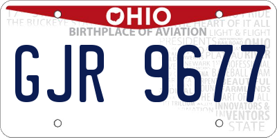 OH license plate GJR9677