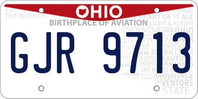 OH license plate GJR9713