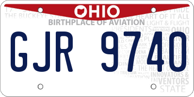 OH license plate GJR9740