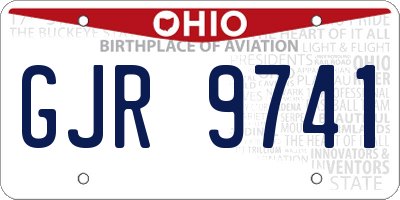 OH license plate GJR9741