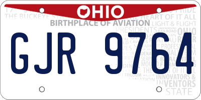 OH license plate GJR9764