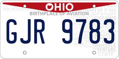 OH license plate GJR9783