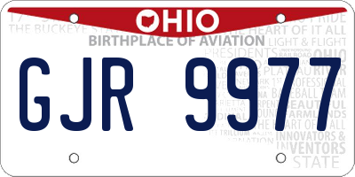 OH license plate GJR9977