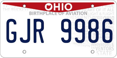 OH license plate GJR9986