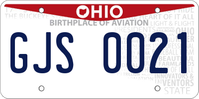 OH license plate GJS0021