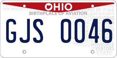 OH license plate GJS0046