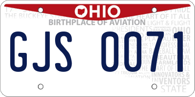 OH license plate GJS0071