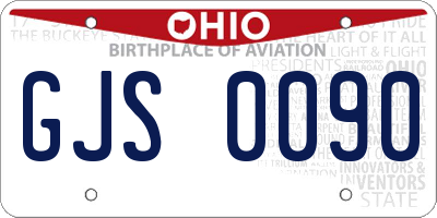 OH license plate GJS0090