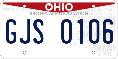 OH license plate GJS0106