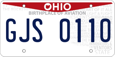 OH license plate GJS0110