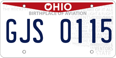 OH license plate GJS0115
