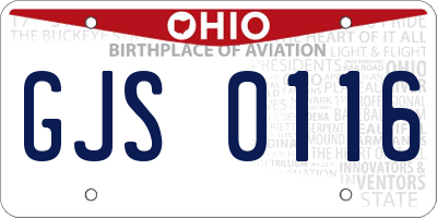 OH license plate GJS0116