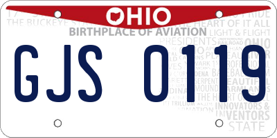 OH license plate GJS0119
