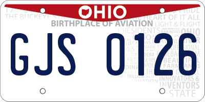 OH license plate GJS0126