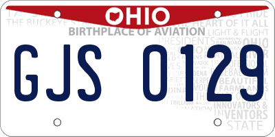 OH license plate GJS0129