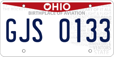OH license plate GJS0133