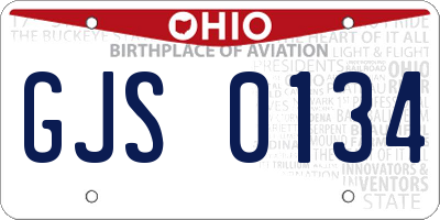 OH license plate GJS0134