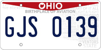 OH license plate GJS0139