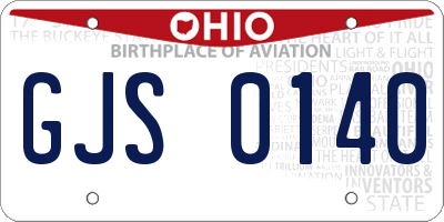 OH license plate GJS0140