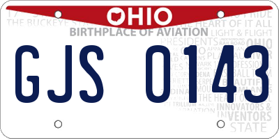 OH license plate GJS0143