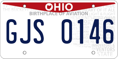 OH license plate GJS0146