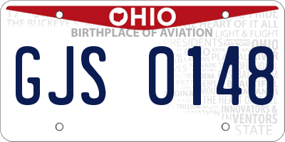OH license plate GJS0148