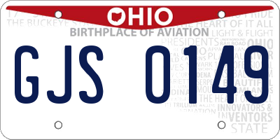 OH license plate GJS0149