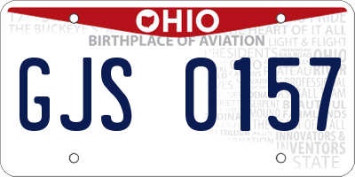 OH license plate GJS0157