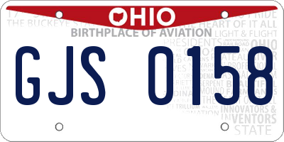 OH license plate GJS0158