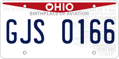 OH license plate GJS0166