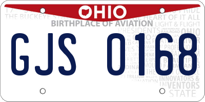 OH license plate GJS0168