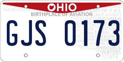 OH license plate GJS0173