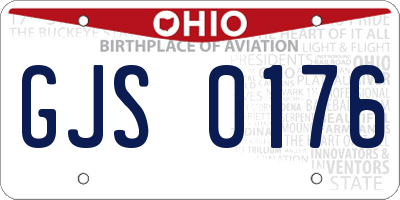 OH license plate GJS0176