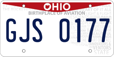 OH license plate GJS0177