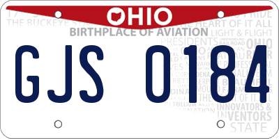 OH license plate GJS0184