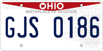 OH license plate GJS0186
